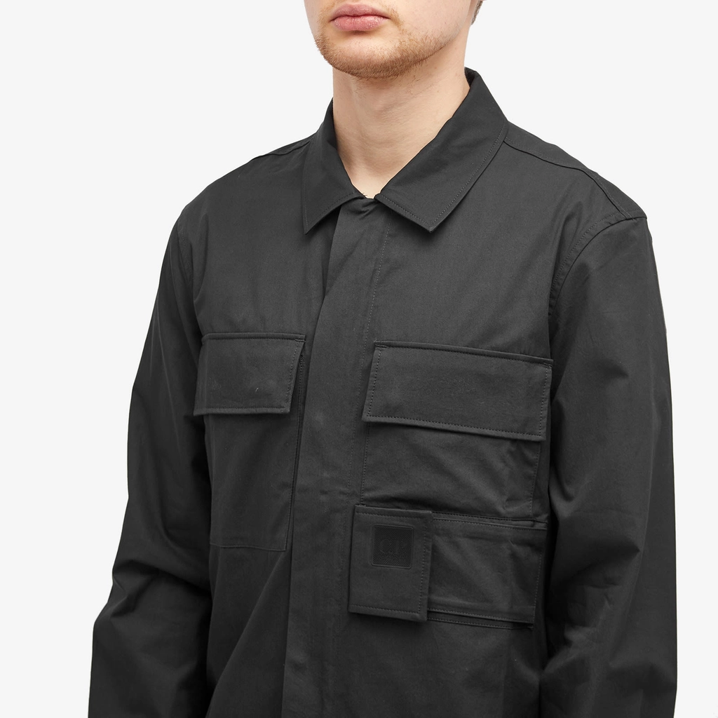 CP Company Men's Metropolis Gabardine Pockets Overshirt Black